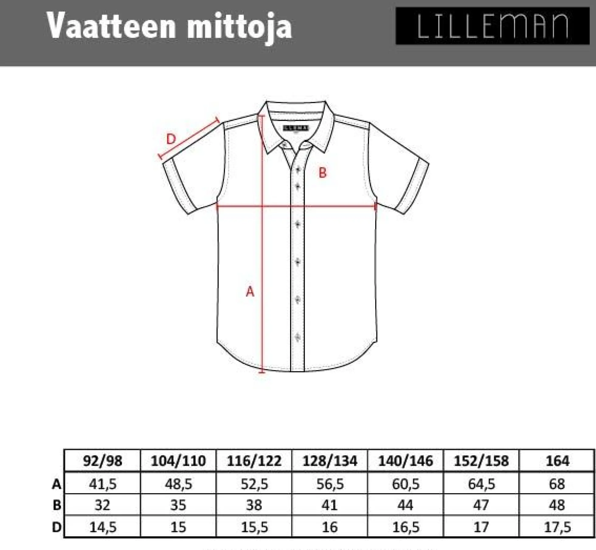 Lilleman lyhythihainen kauluspaita