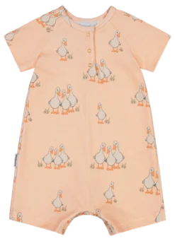 Metsola Tiny Farmers Rib Romper, Milky Apricot