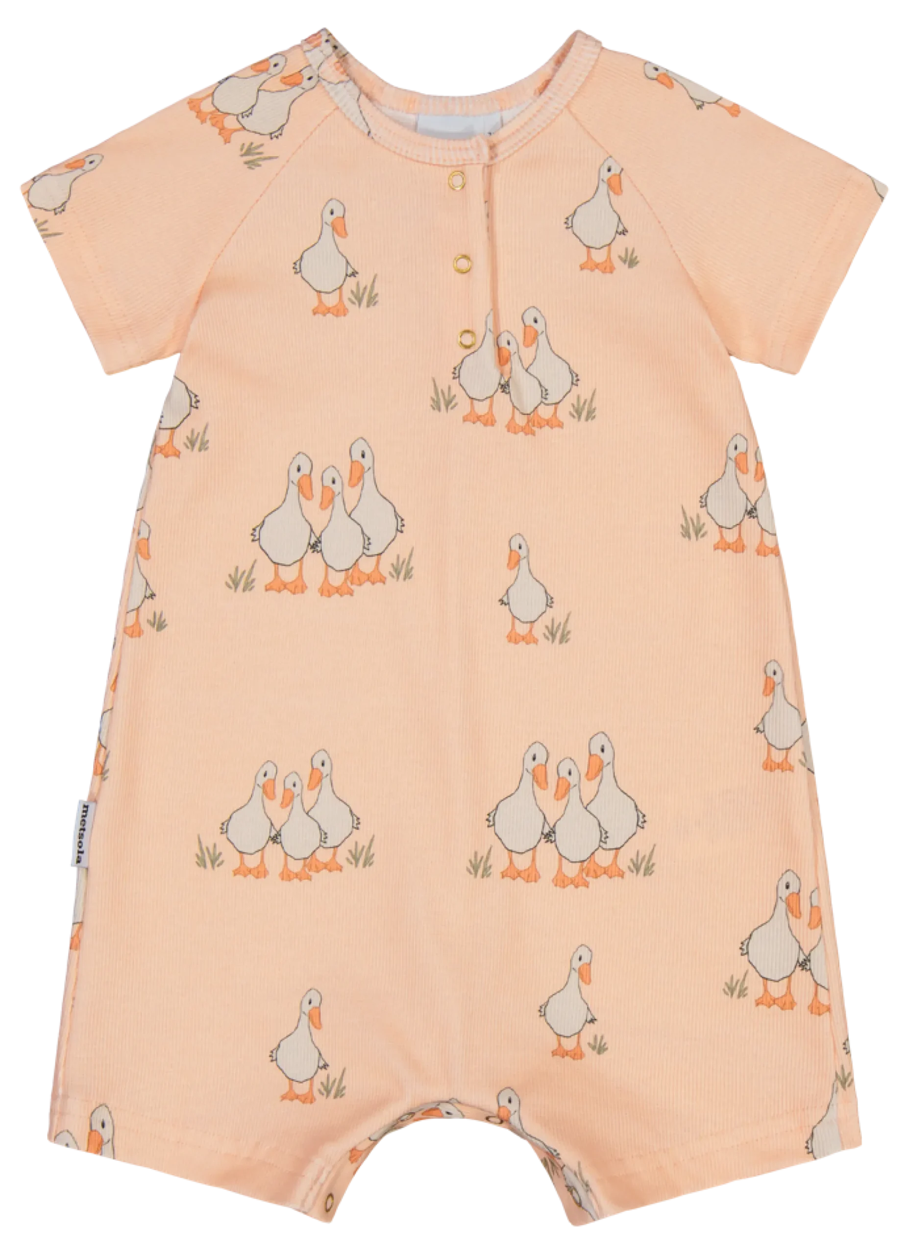Metsola Tiny Farmers Rib Romper, Milky Apricot