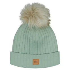Metsola Wide Rib Beanie tupsupipo, Dusty Green