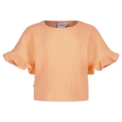 Metsola Wide Rib frilla paita, Peachy