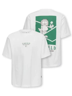Only & Sons Garfield printti T-paita, Valkoinen