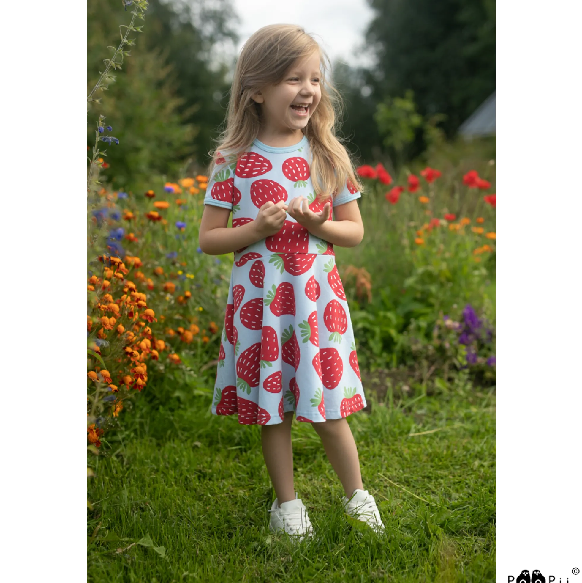 Paapii Sani mekko Polka, vaaleansininen
